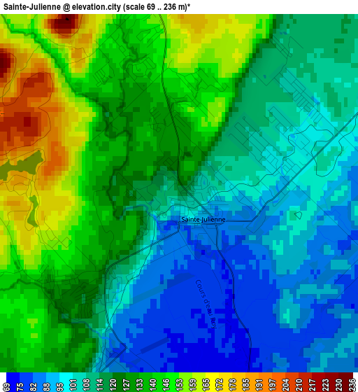 Sainte-Julienne elevation map