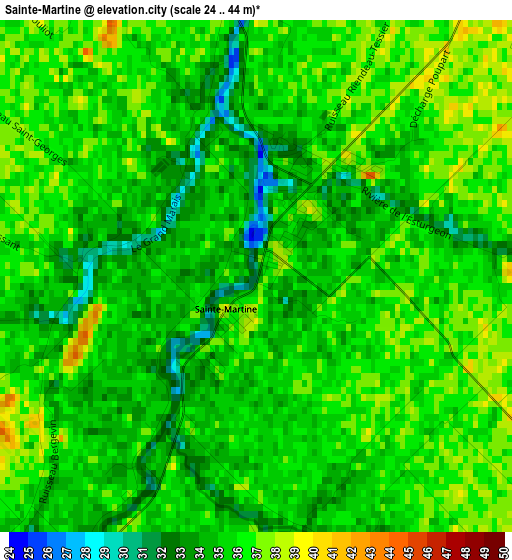 Sainte-Martine elevation map