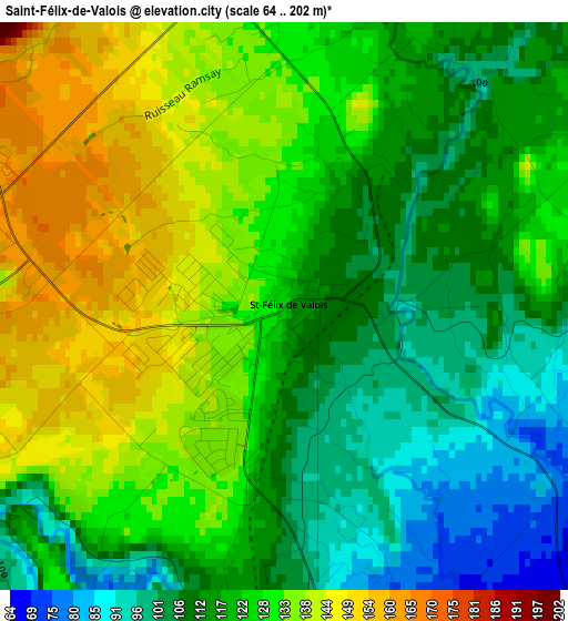 Saint-Félix-de-Valois elevation map