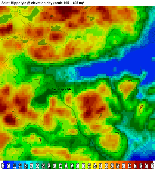 Saint-Hippolyte elevation map