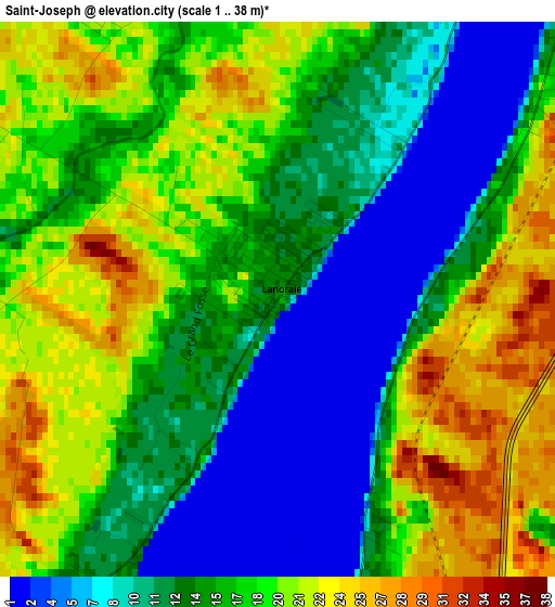 Saint-Joseph elevation map