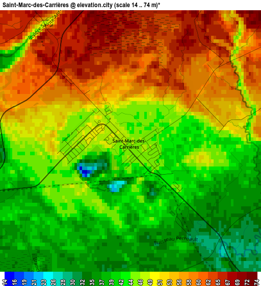 Saint-Marc-des-Carrières elevation map