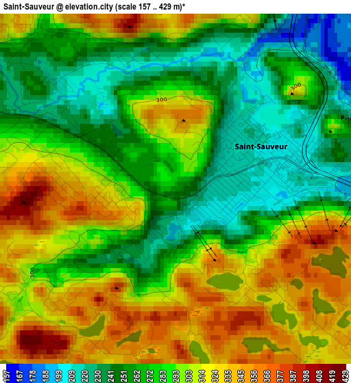 Saint-Sauveur elevation map