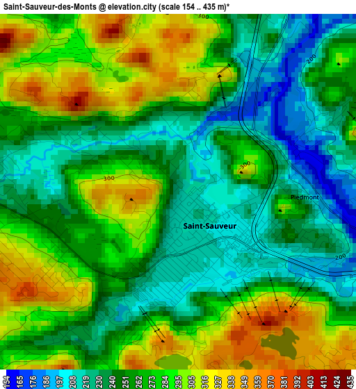 Saint-Sauveur-des-Monts elevation map