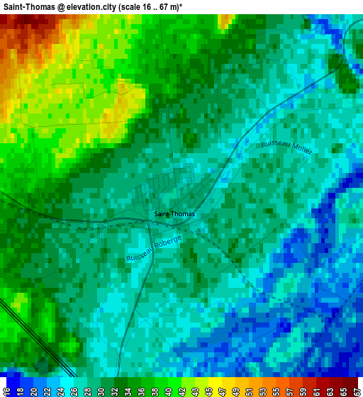 Saint-Thomas elevation map