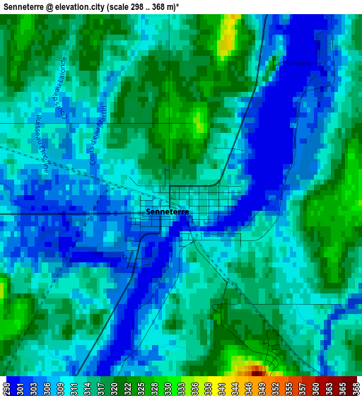 Senneterre elevation map