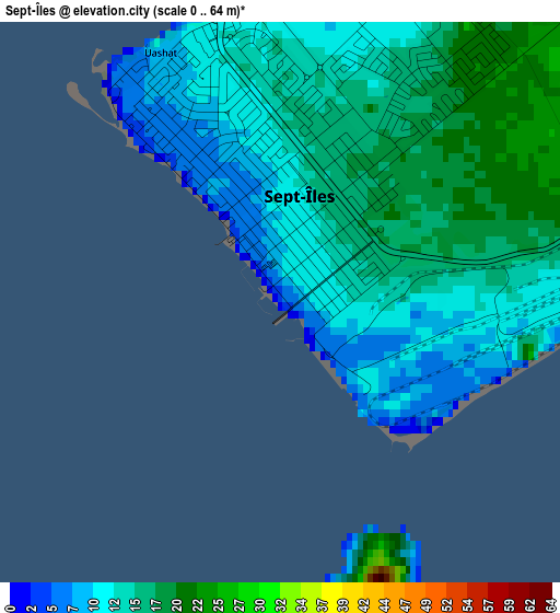 Sept-Îles elevation map