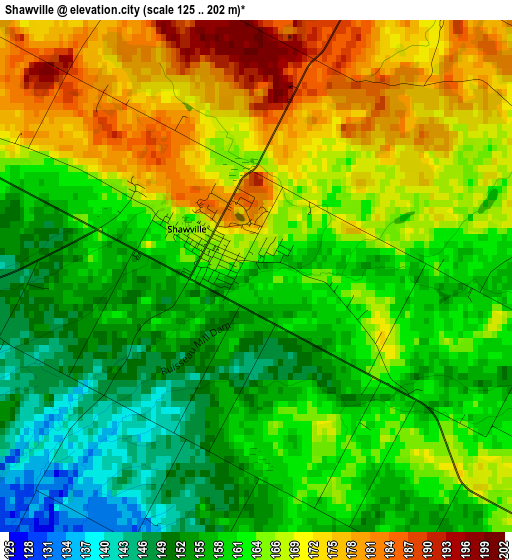 Shawville elevation map