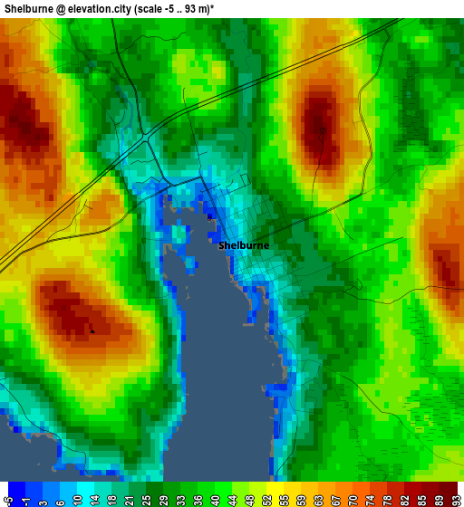 Shelburne elevation map