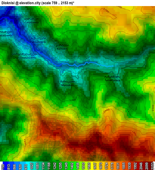Dioknisi elevation map