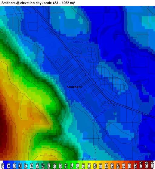 Smithers elevation map