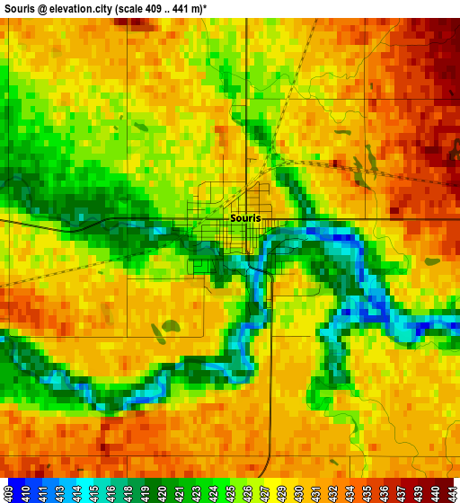 Souris elevation map