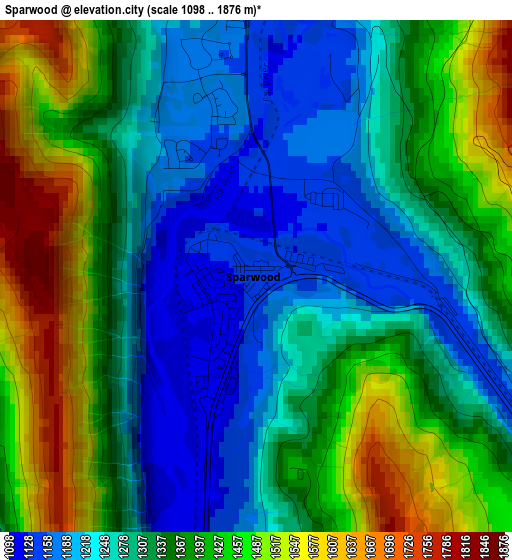 Sparwood elevation map