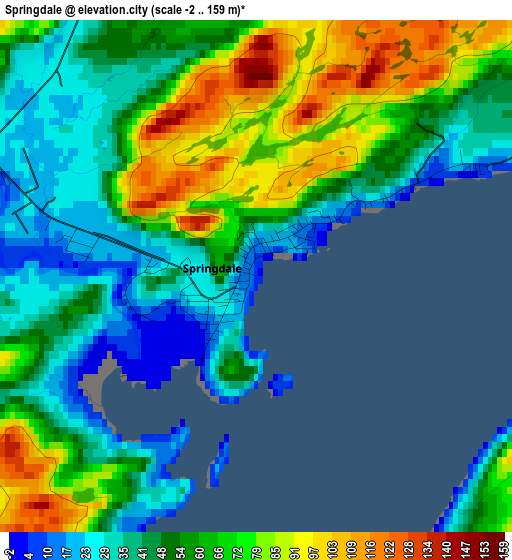 Springdale elevation map