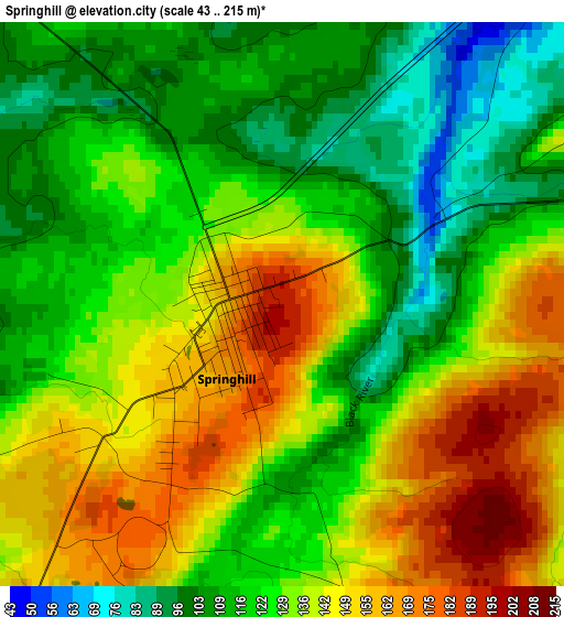 Springhill elevation map