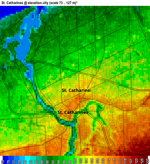 St. Catharines elevation map