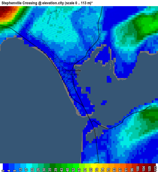 Stephenville Crossing elevation map