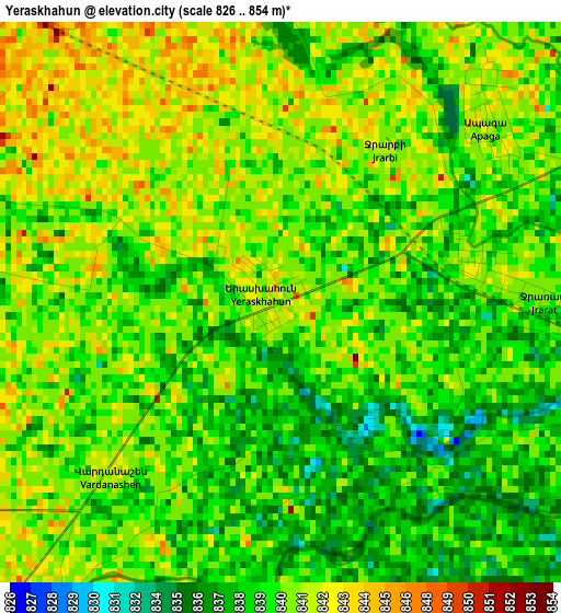 Yeraskhahun elevation map