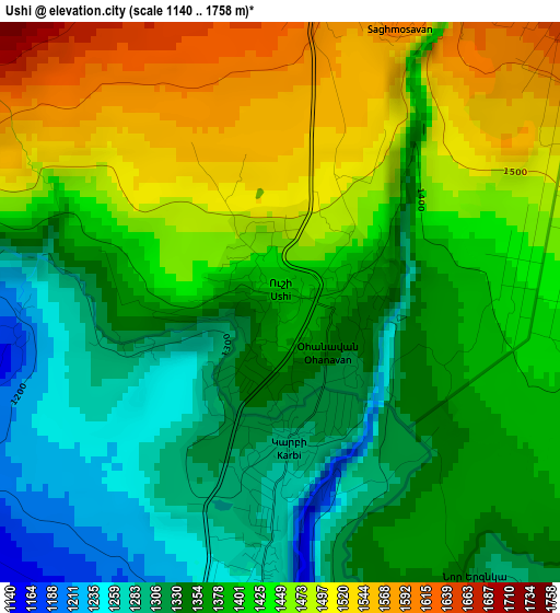 Ushi elevation map