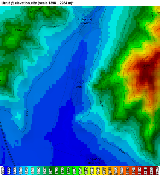 Urrut elevation map