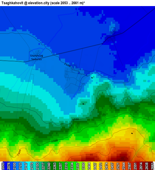 Tsaghkahovit elevation map