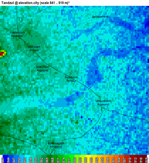 Tandzut elevation map