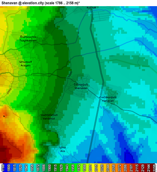 Shenavan elevation map