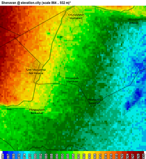 Shenavan elevation map