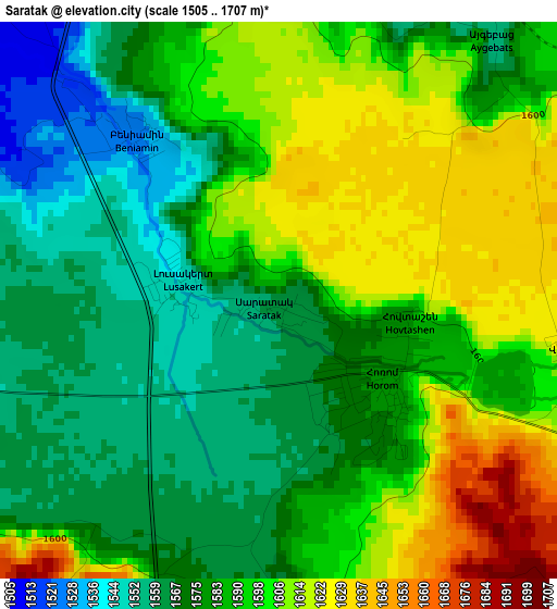 Saratak elevation map