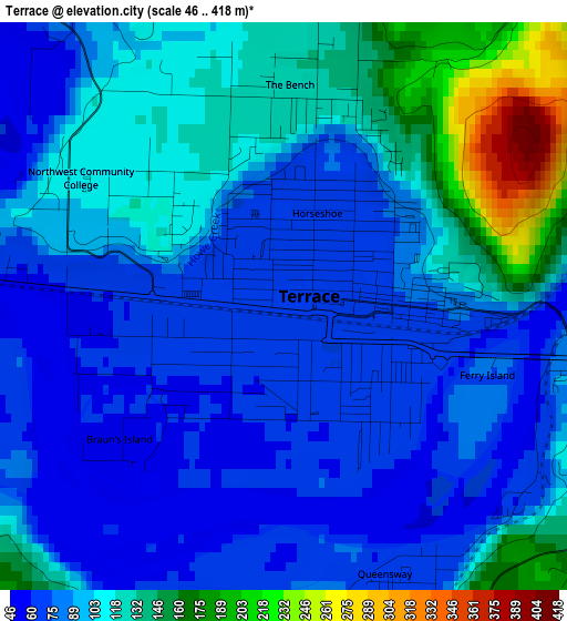 Terrace elevation map