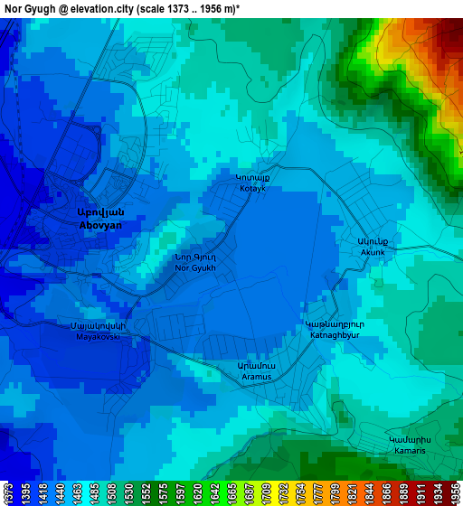 Nor Gyugh elevation map