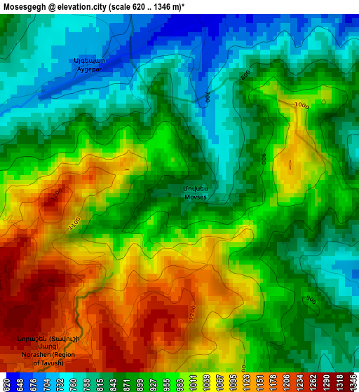 Mosesgegh elevation map