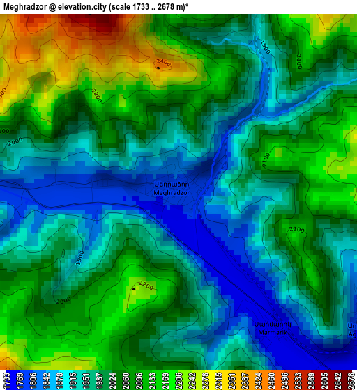 Meghradzor elevation map