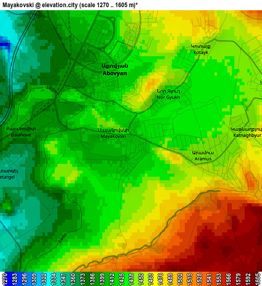 Mayakovski elevation map