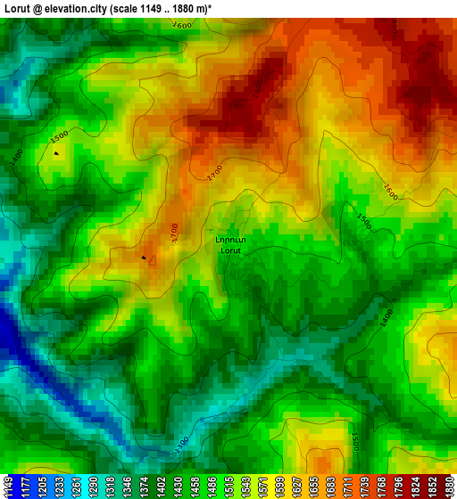 Lorut elevation map