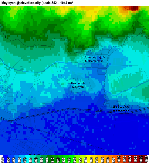 Mayisyan elevation map