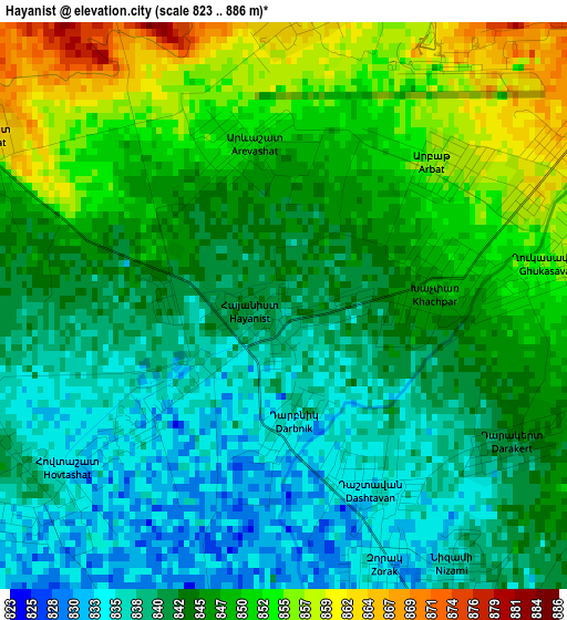 Hayanist elevation map