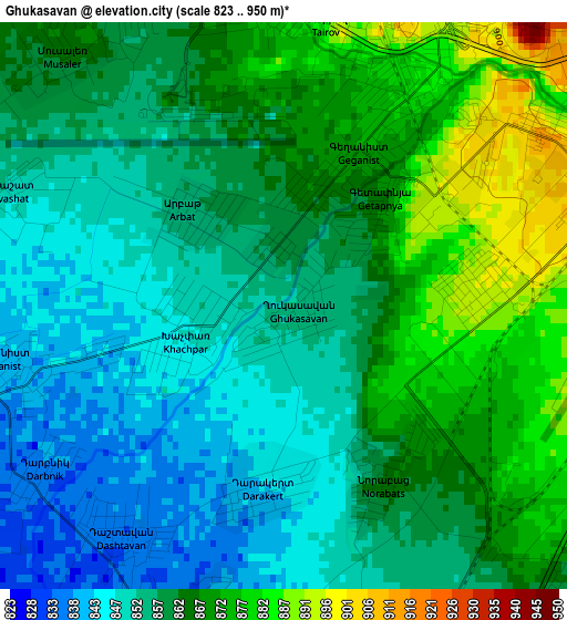 Ghukasavan elevation map