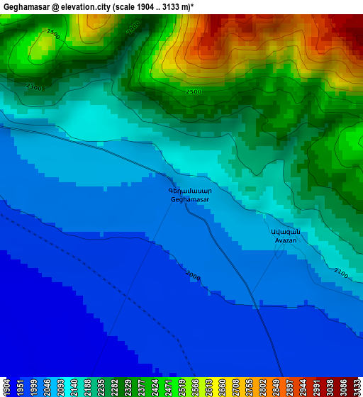 Geghamasar elevation map