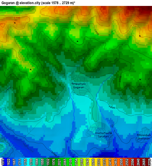 Gogaran elevation map