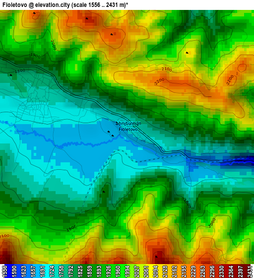 Fioletovo elevation map