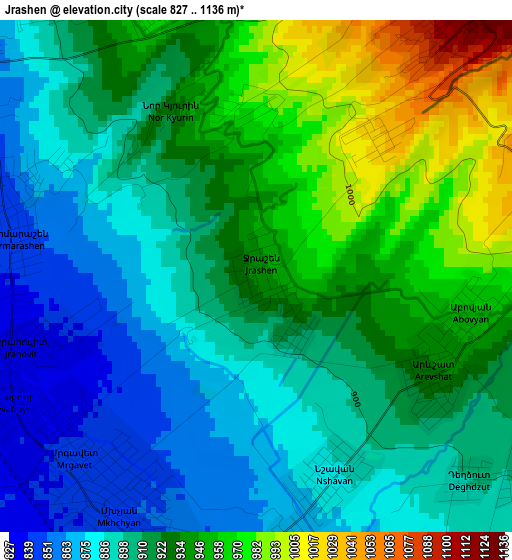 Jrashen elevation map