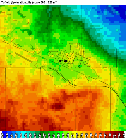 Tofield elevation map