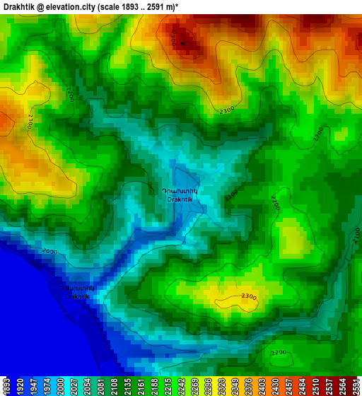 Drakhtik elevation map