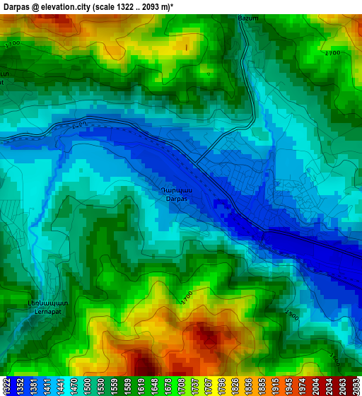 Darpas elevation map