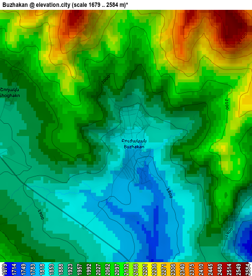 Buzhakan elevation map