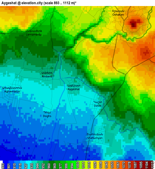 Aygeshat elevation map