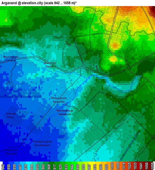 Argavand elevation map