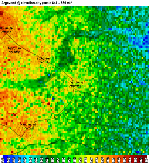 Argavand elevation map