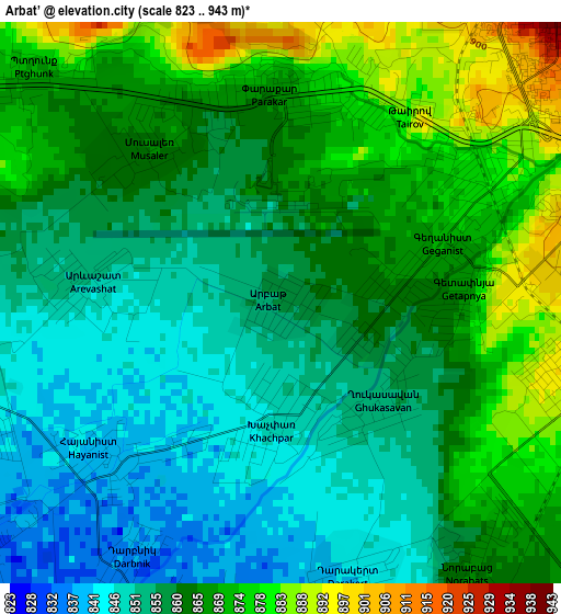 Arbat’ elevation map